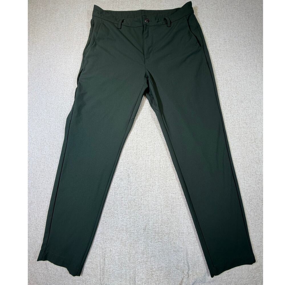Fabletics Men 34x32 Green Straight Leg Chino Pants Stretch Casual Performance